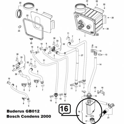Sifon Condens Buderus GB012 Bosch Condens 2000W