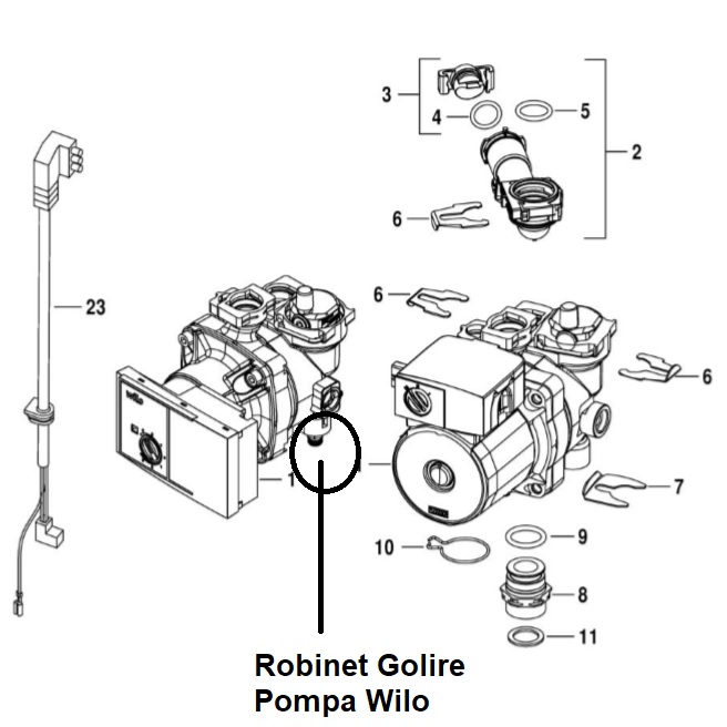 Robinet Golire Pompa Buderus GB012,GB062 Bosch Condens 2000W