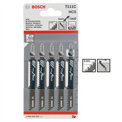 Set 5 panze T111C Bosch Basic Lemn Ferastrau Vertical GST