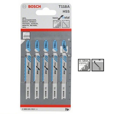 Set 5 panze T118A Bosch Basic Metal Ferastau Vertical GST